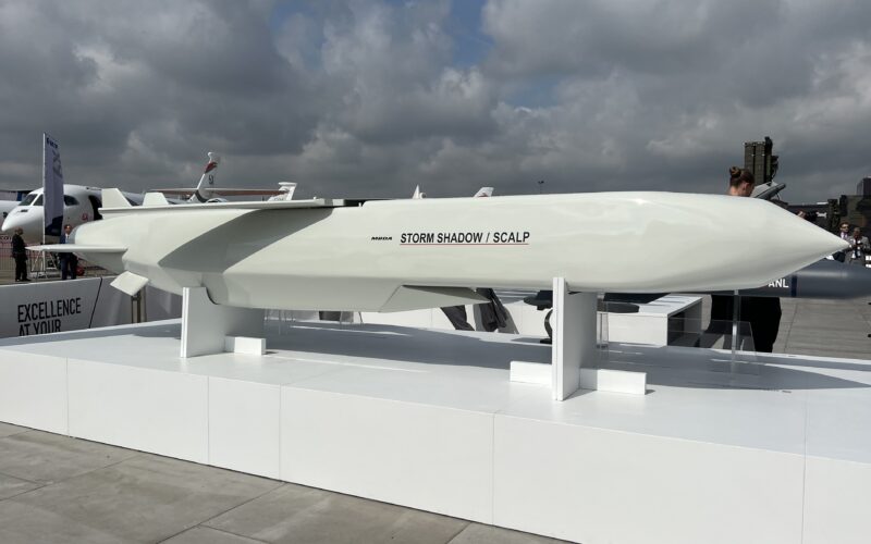 A SCALP Storm Shadow cruise missile at the Paris Air Show 2023