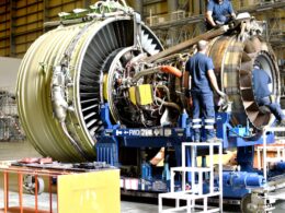 Aircraft engine being maintained