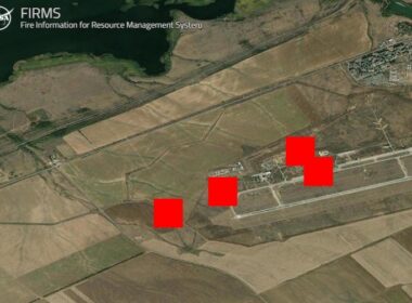 NASA FIRMS showing Marinovka Air Base