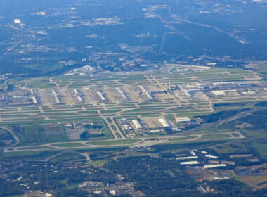 Aerial,View,Of,The,Multiple,Runways,And,Terminals,At,Atlanta's
